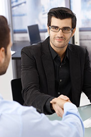 Businessman in an interview